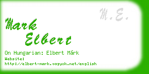 mark elbert business card